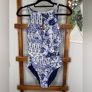 Ellen Tracy One Piece Swimsuit with Keyhole